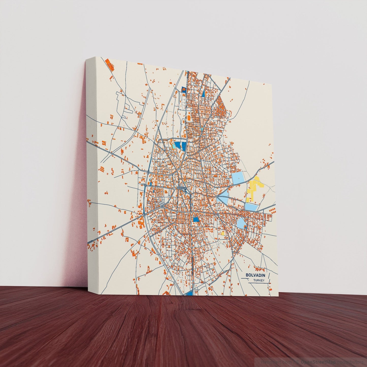 Bolvadin Turkey Colorful City Map Canvas Print