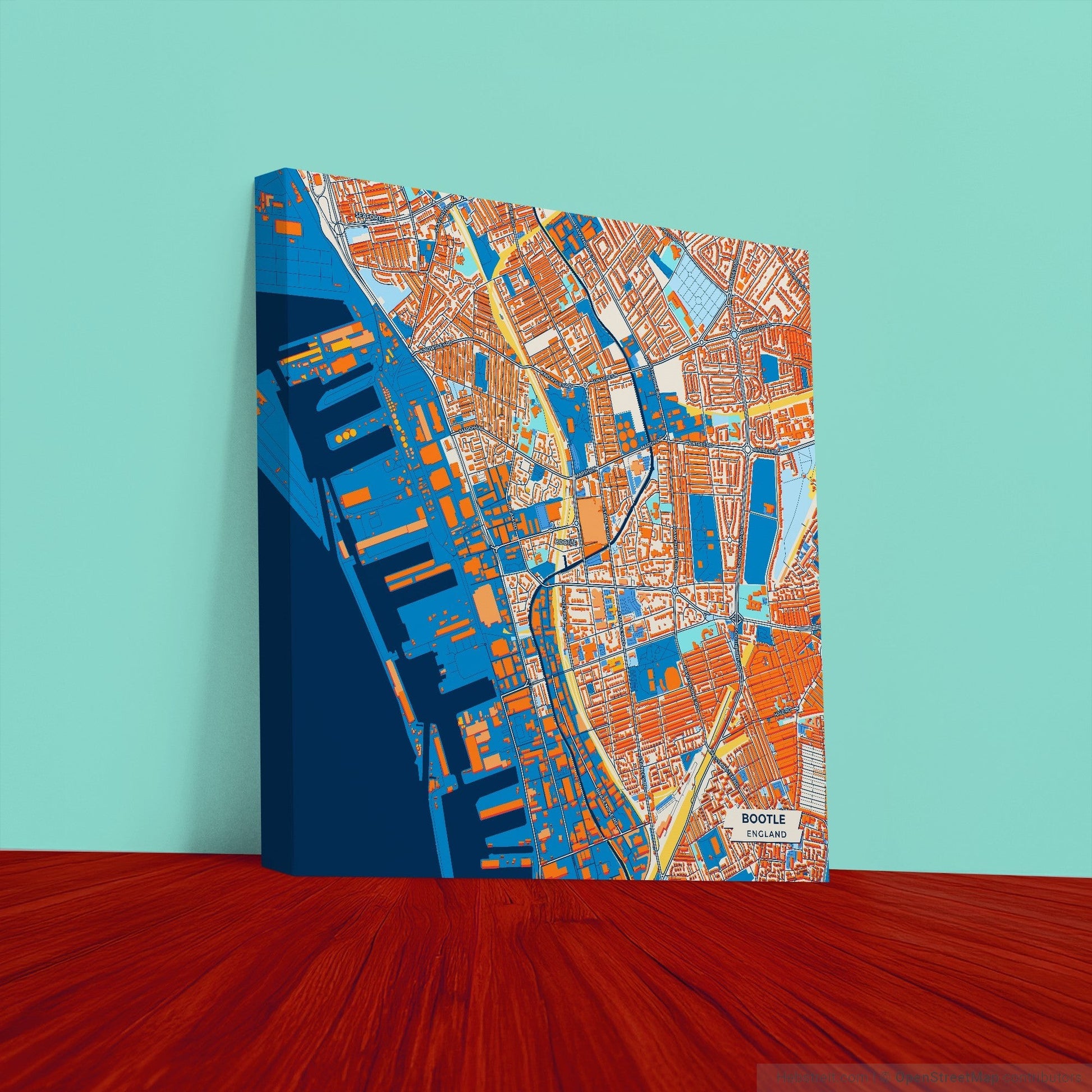 Bootle England Colorful City Map Canvas Print