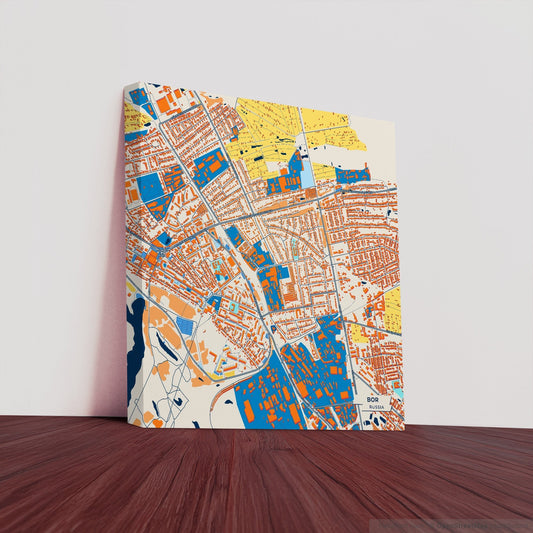 Бор Russia Colorful City Map Canvas Print