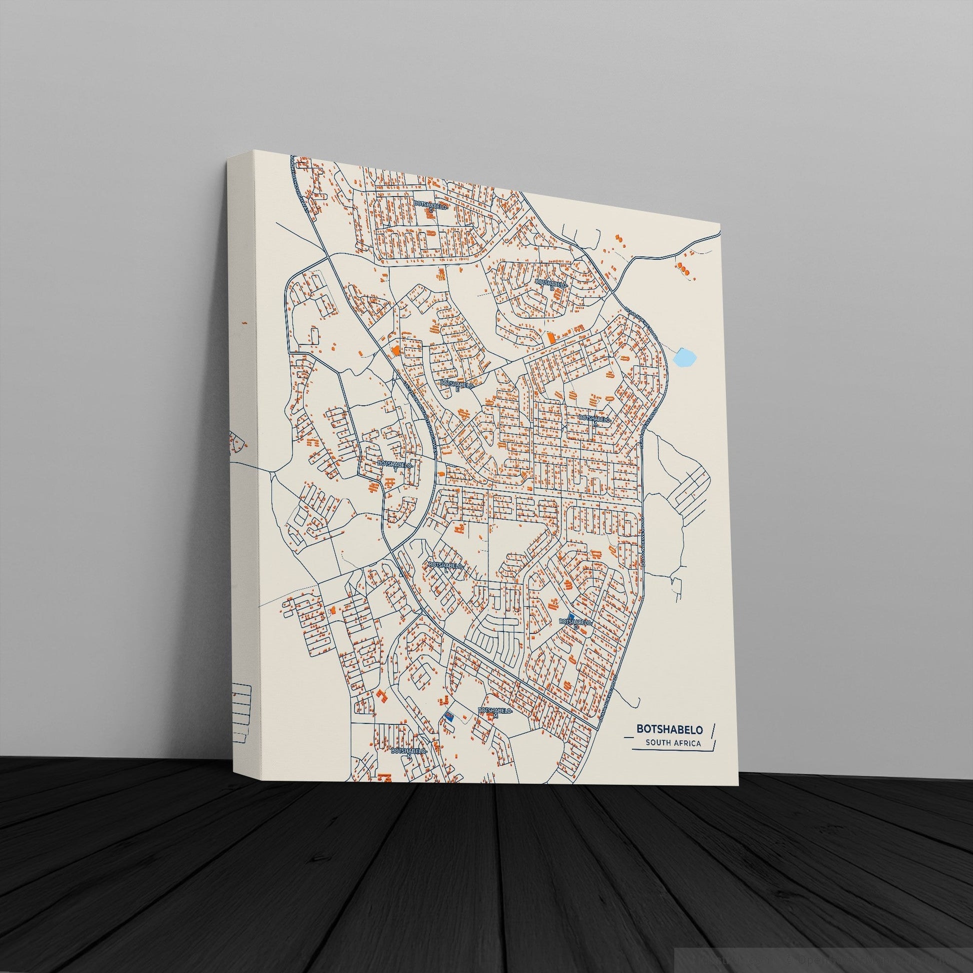 Botshabelo South Africa Colorful City Map Canvas Print