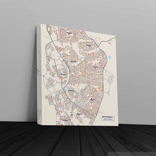 Botshabelo South Africa Colorful City Map Canvas Print