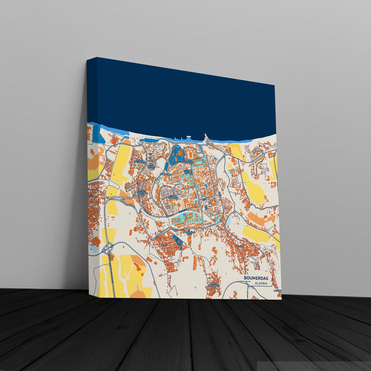 Boumerdas Algeria Colorful City Map Canvas Print