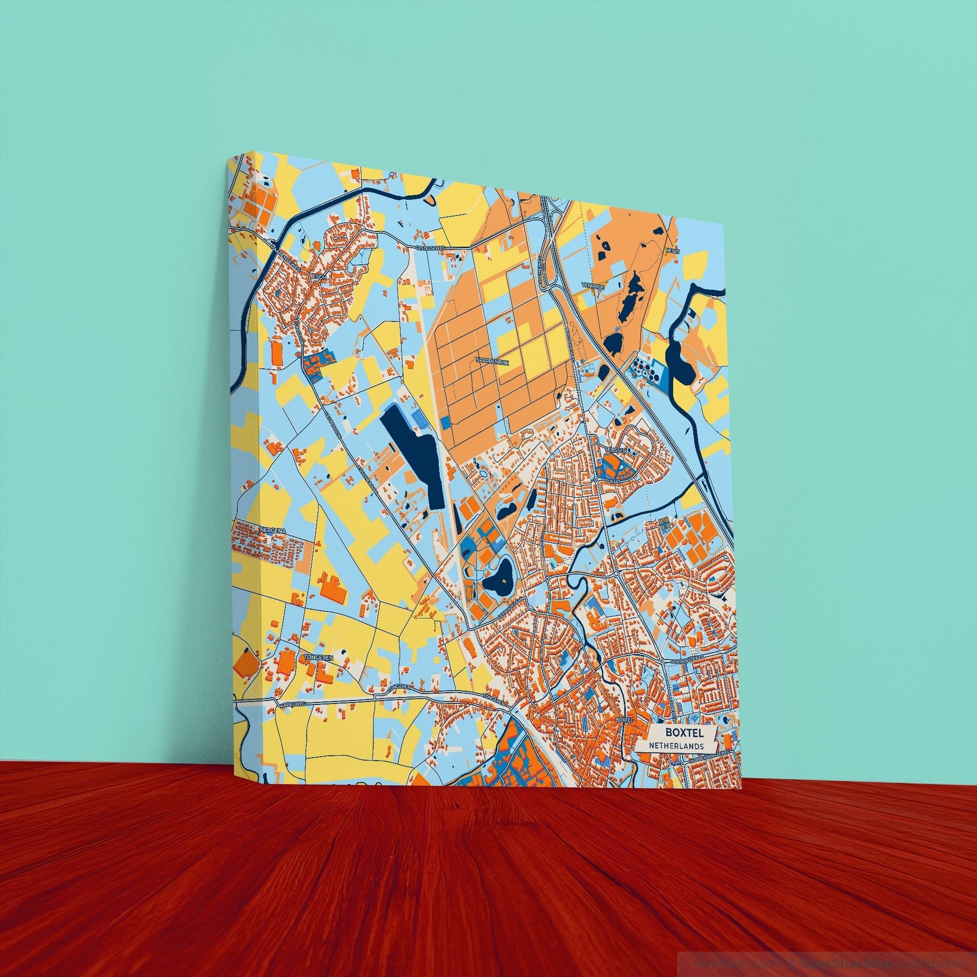 Boxtel Netherlands Colorful City Map Canvas Print