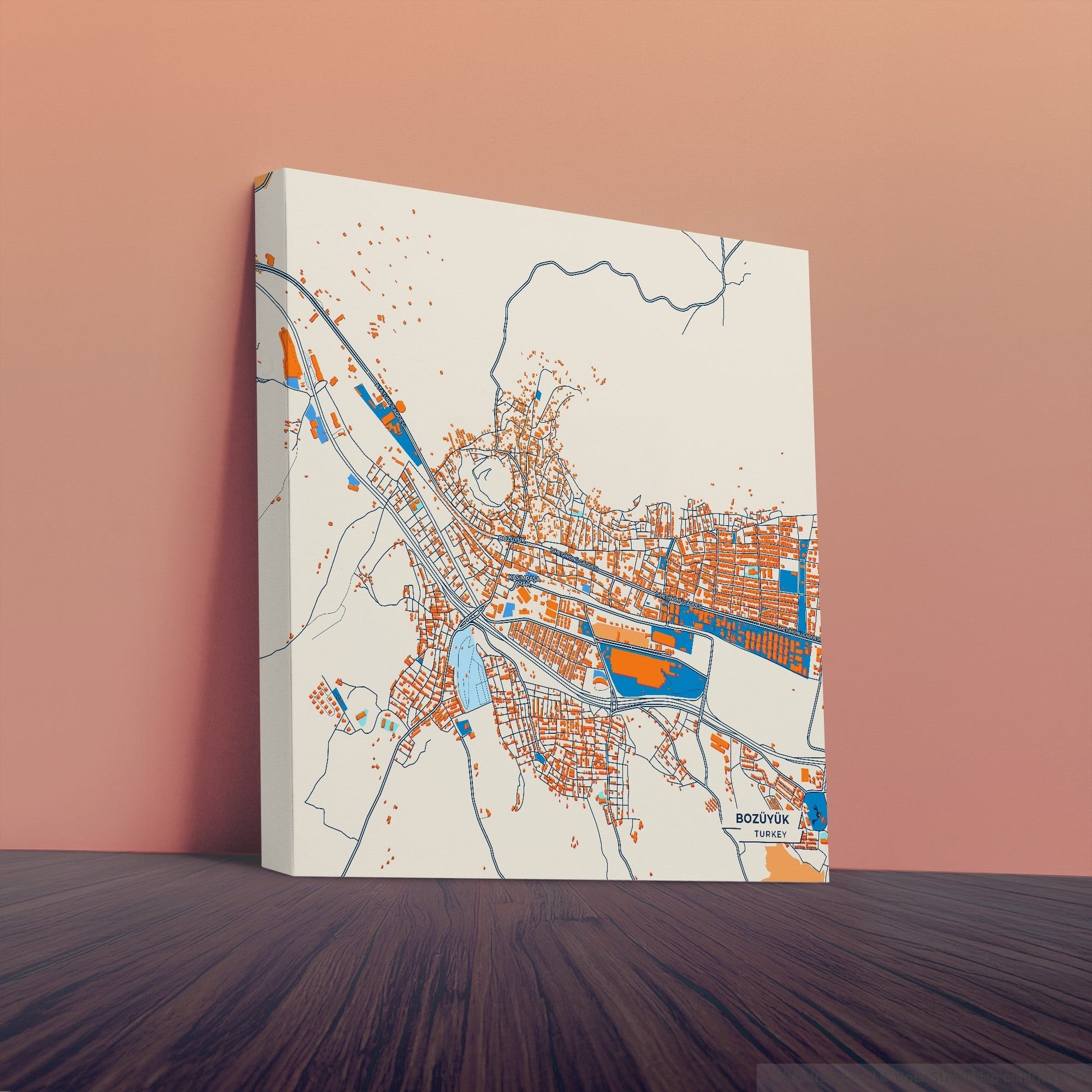 Bozüyük Turkey Colorful City Map Canvas Print