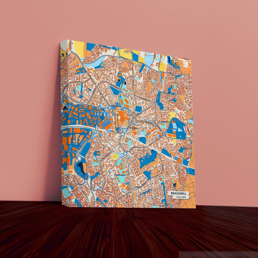 Bracknell England Colorful City Map Canvas Print