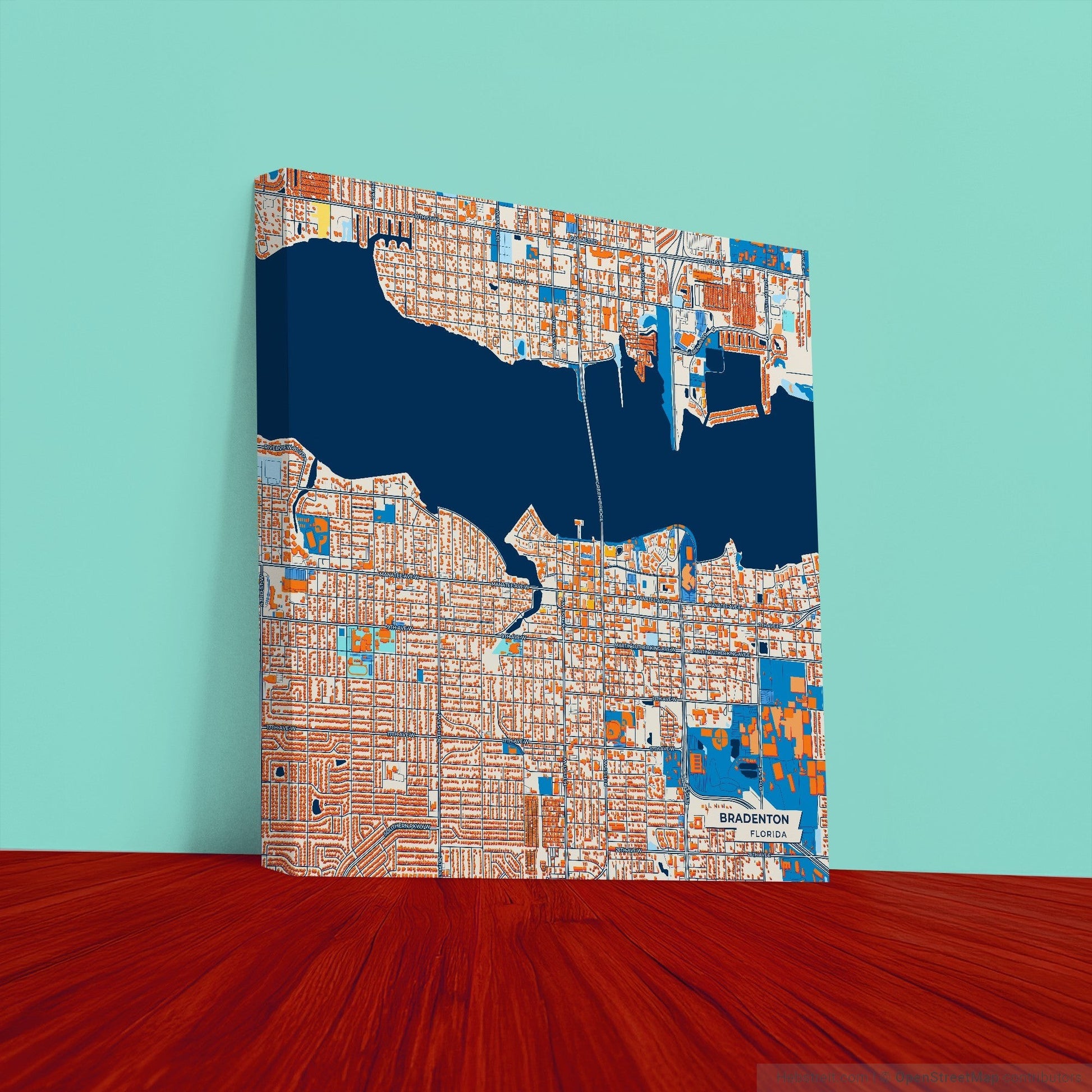 Bradenton Florida Colorful City Map Canvas Print