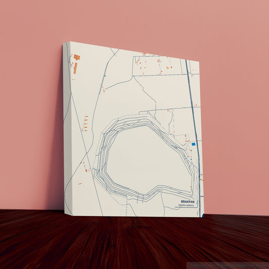 Brakpan South Africa Colorful City Map Canvas Print