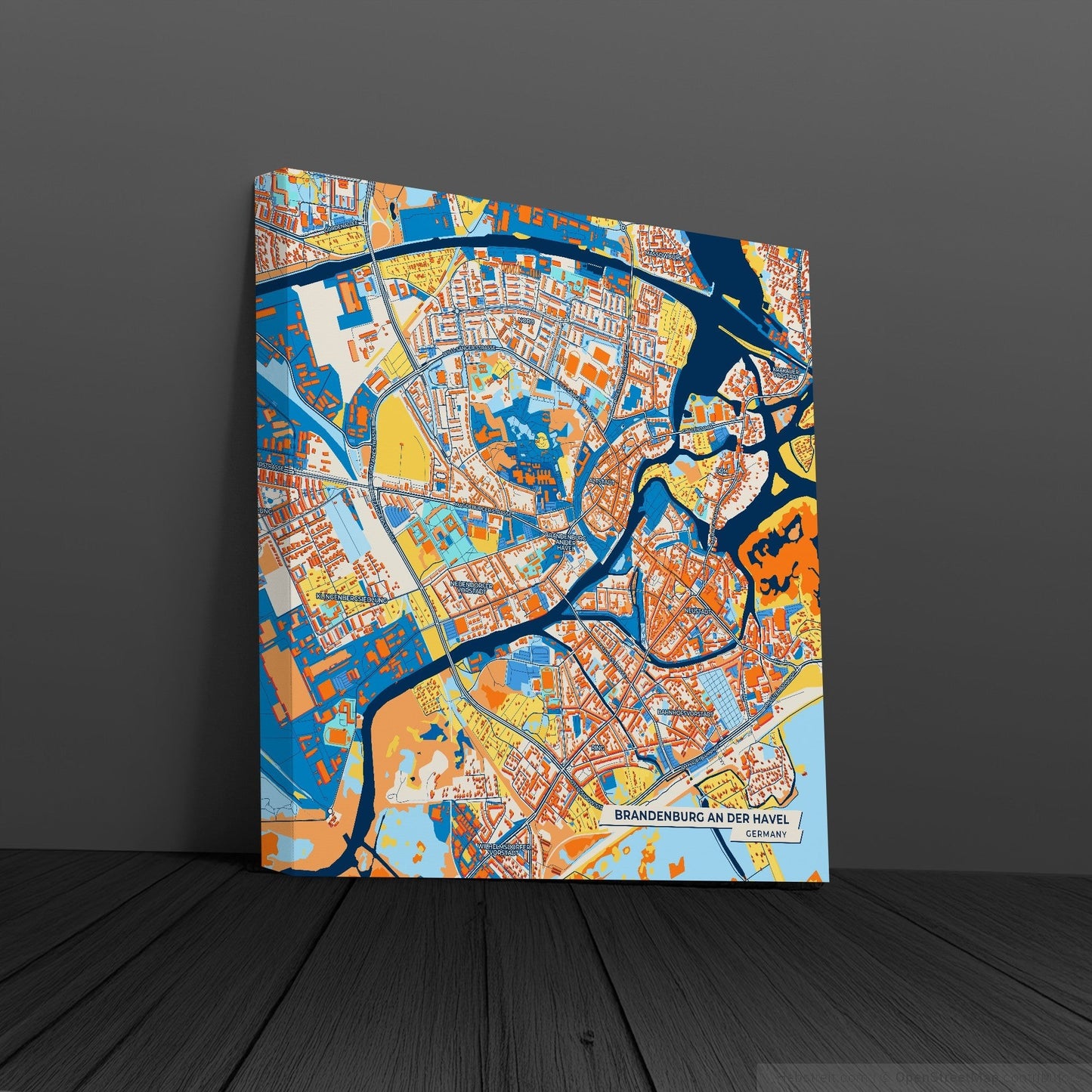 Brandenburg An Der Havel Germany Colorful City Map Canvas Print