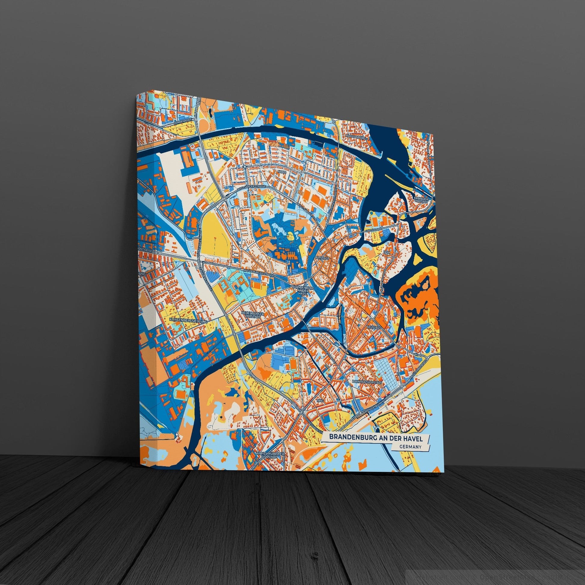 Brandenburg An Der Havel Germany Colorful City Map Canvas Print