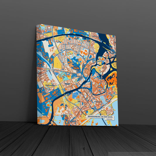 Brandenburg An Der Havel Germany Colorful City Map Canvas Print