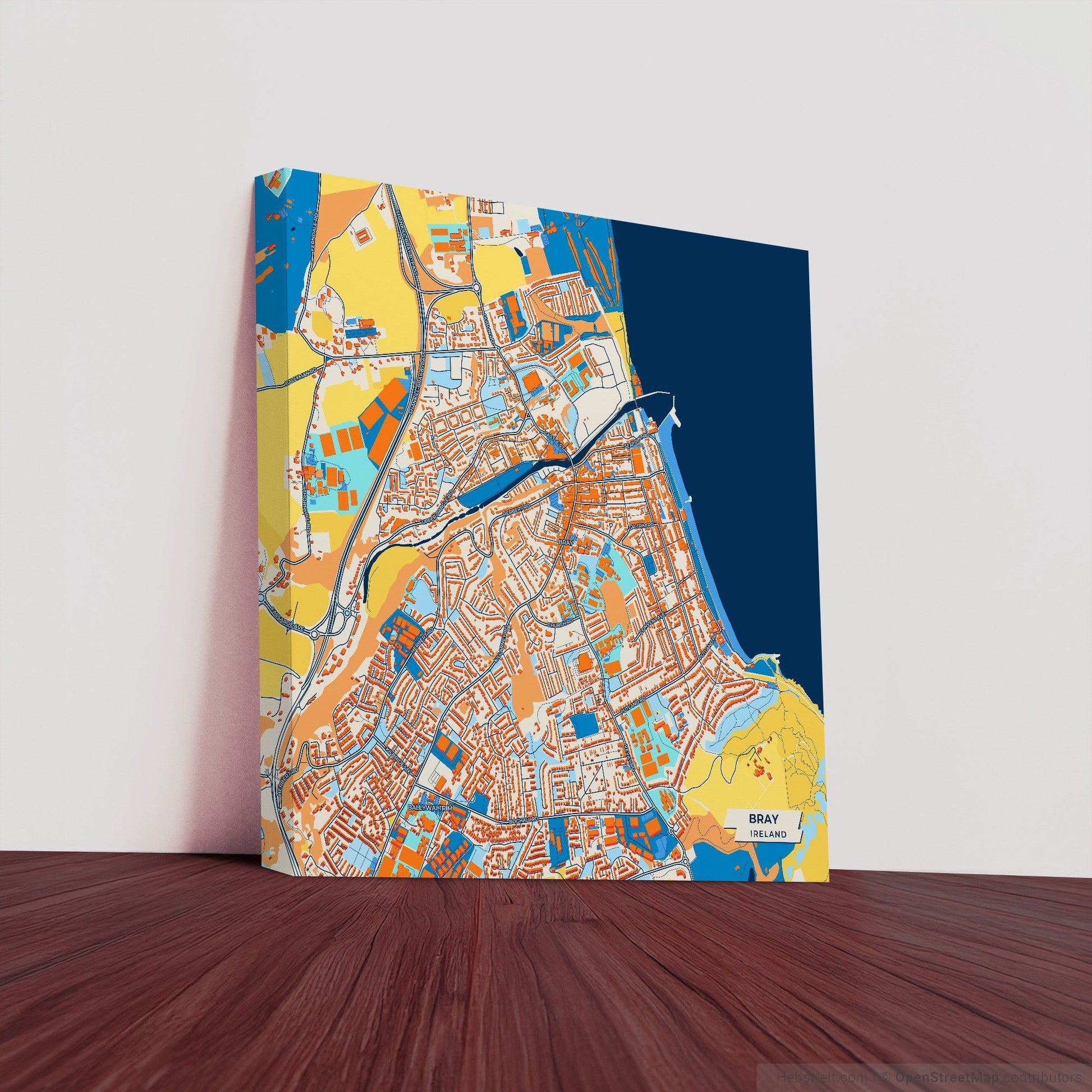 Bray Ireland Colorful City Map Canvas Print