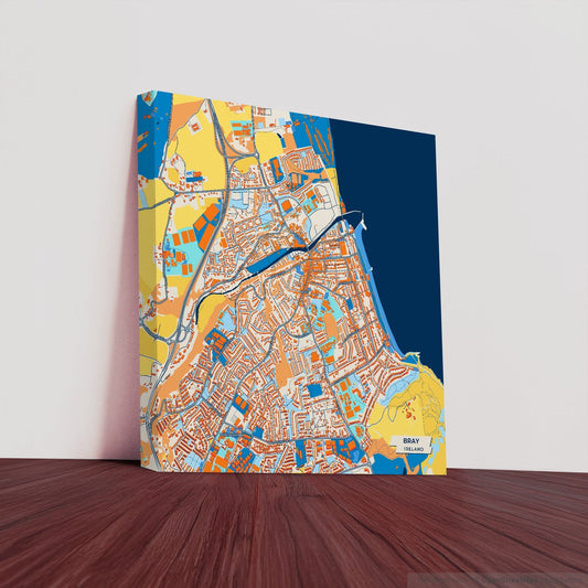 Bray Ireland Colorful City Map Canvas Print