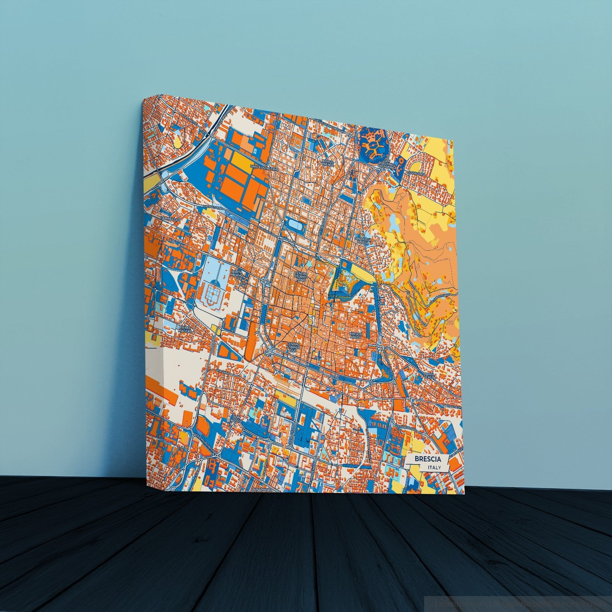 Brescia  Italy Colorful City Map Canvas Print