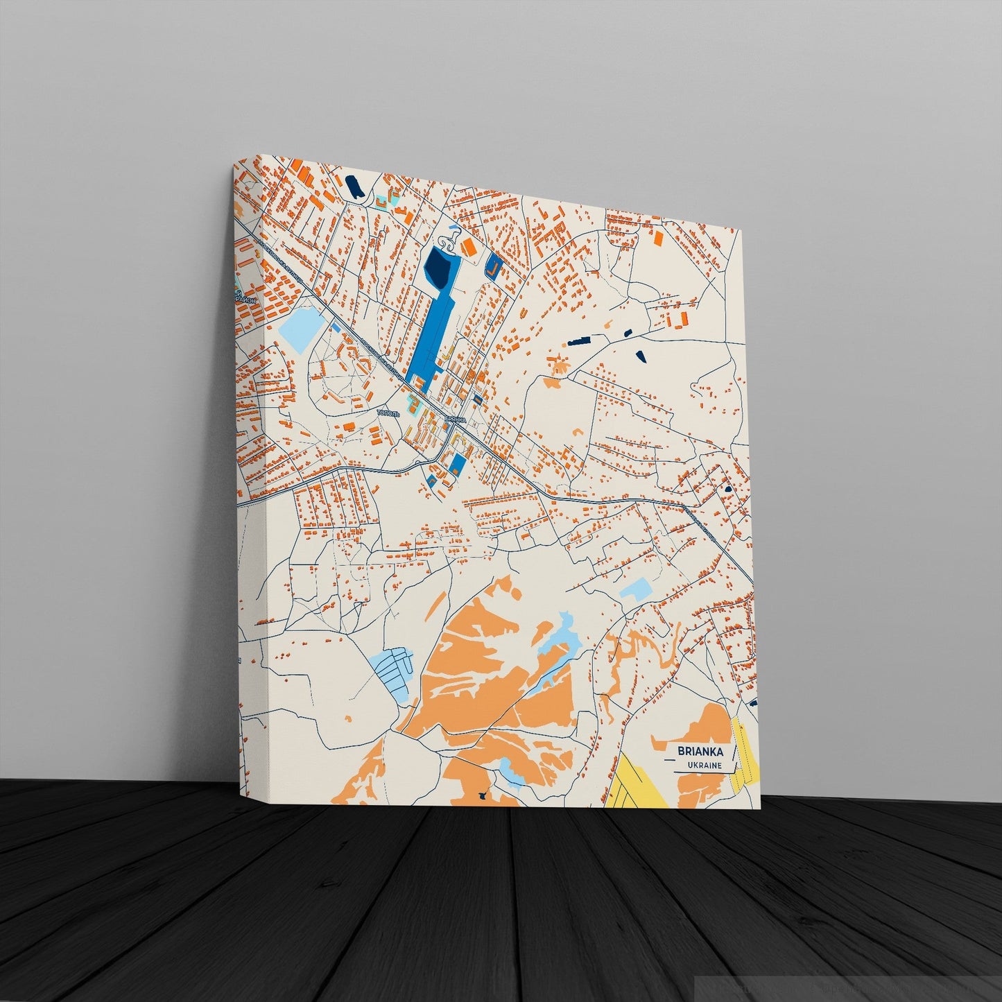 Брянка Ukraine Colorful City Map Canvas Print