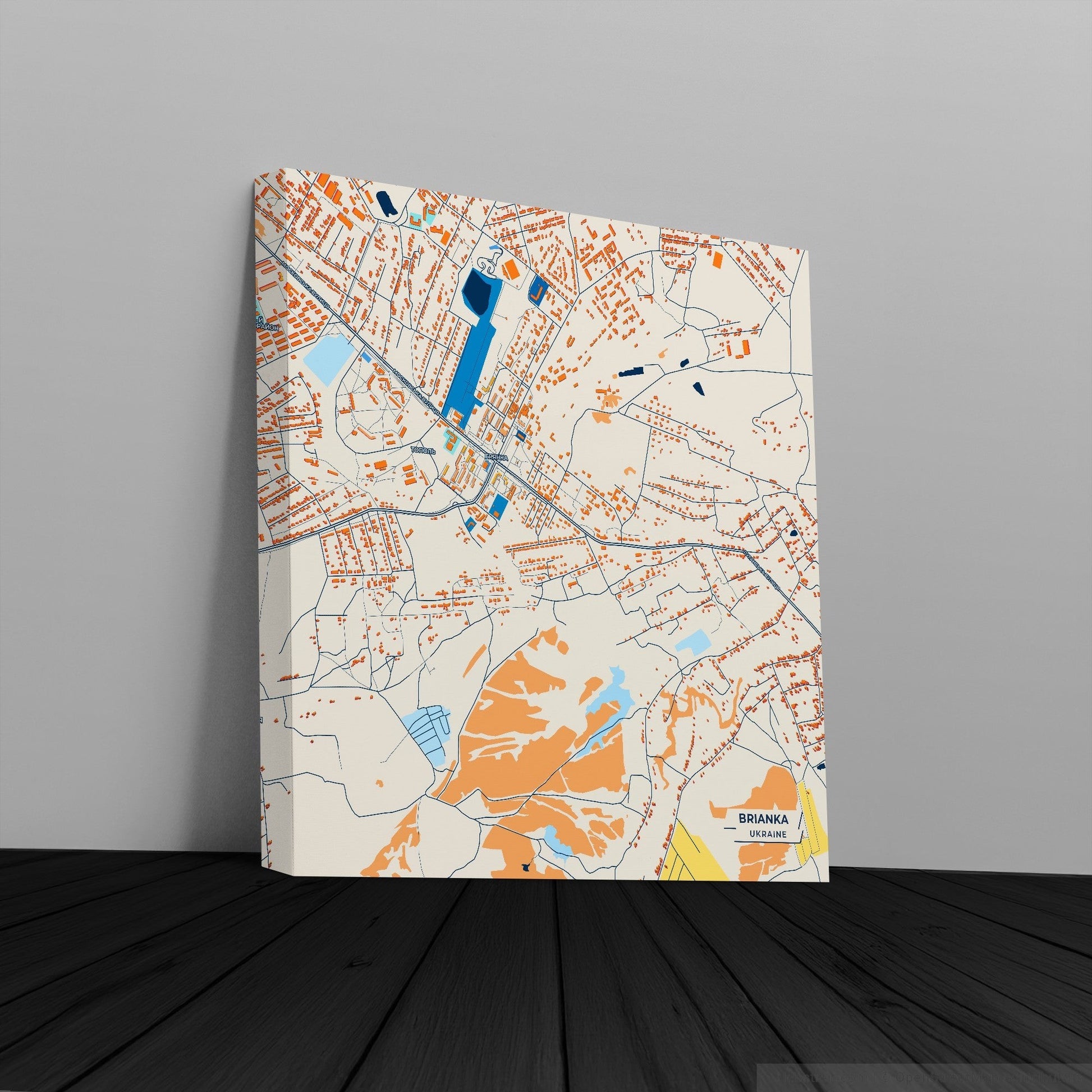 Брянка Ukraine Colorful City Map Canvas Print