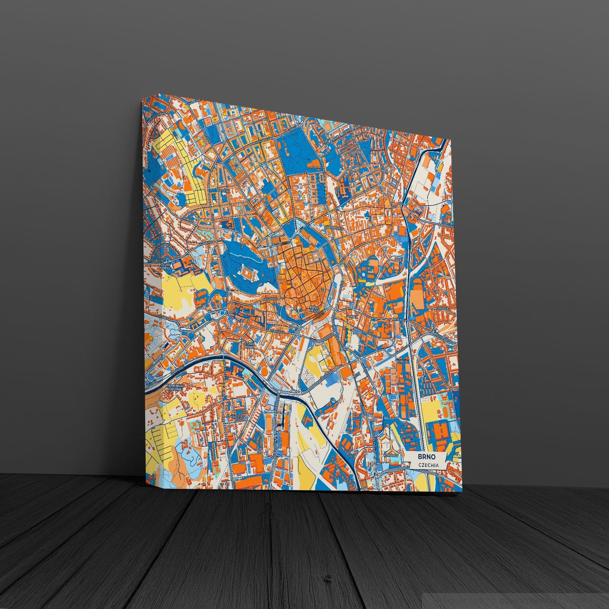 Brno Czechia Colorful City Map Canvas Print