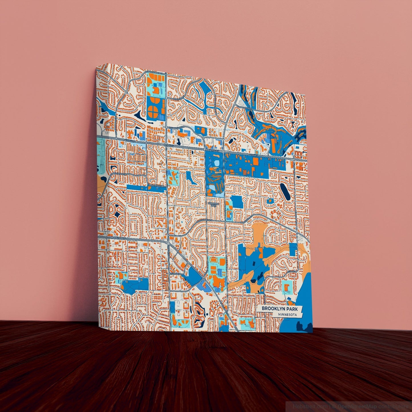 Brooklyn Park Minnesota Colorful City Map Canvas Print
