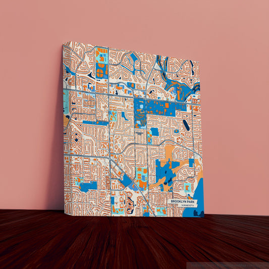 Brooklyn Park Minnesota Colorful City Map Canvas Print