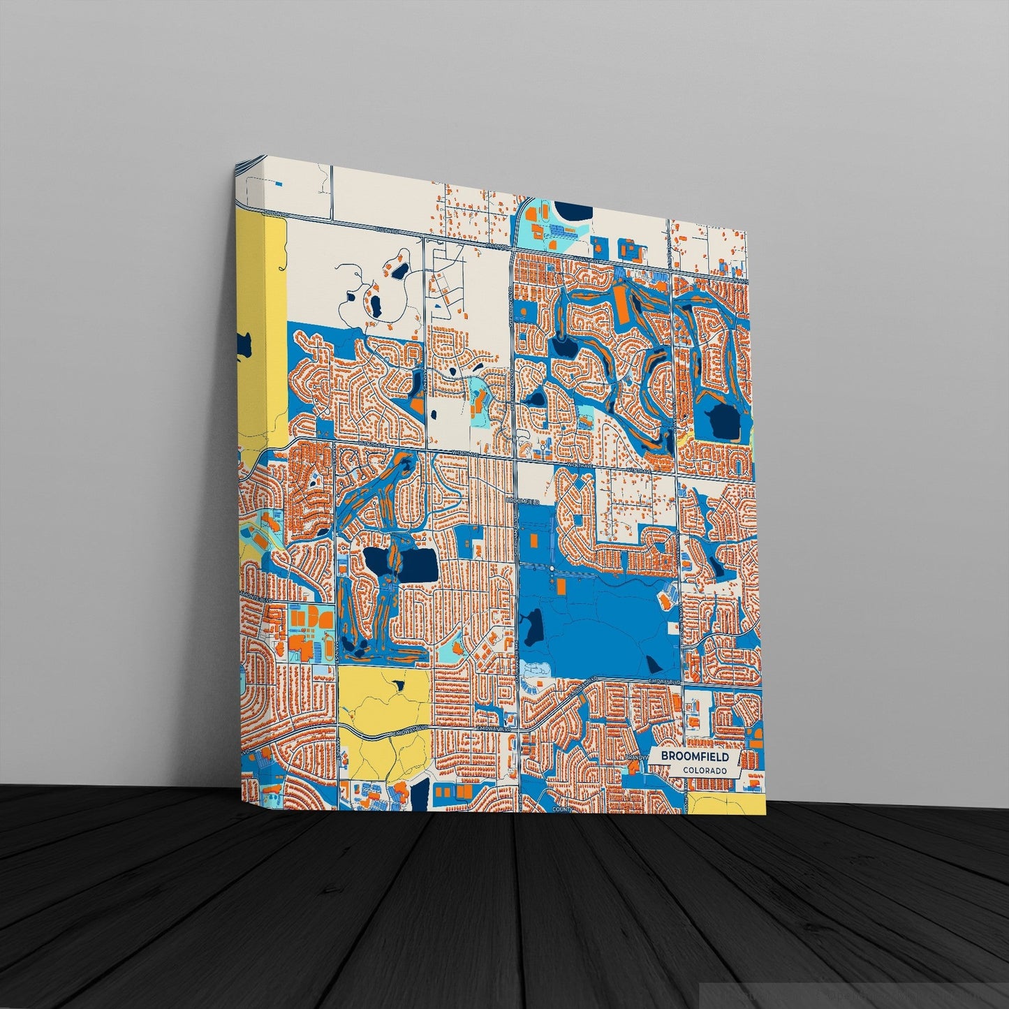 Broomfield Colorado Colorful City Map Canvas Print