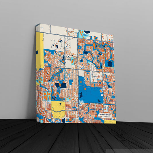 Broomfield Colorado Colorful City Map Canvas Print