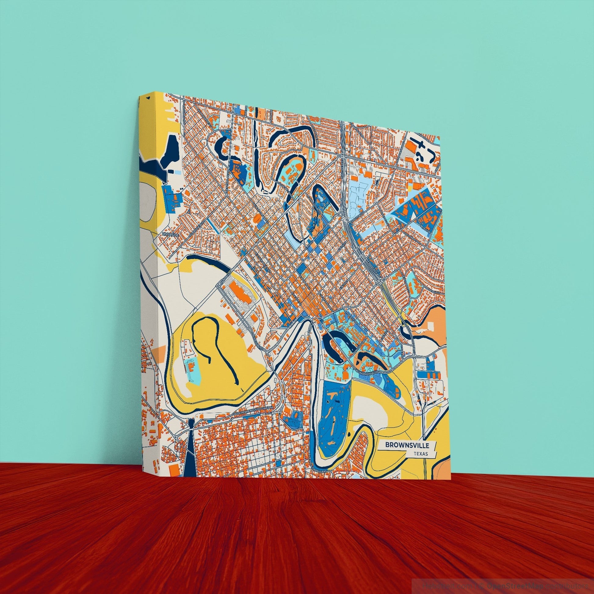 Brownsville Texas Colorful City Map Canvas Print