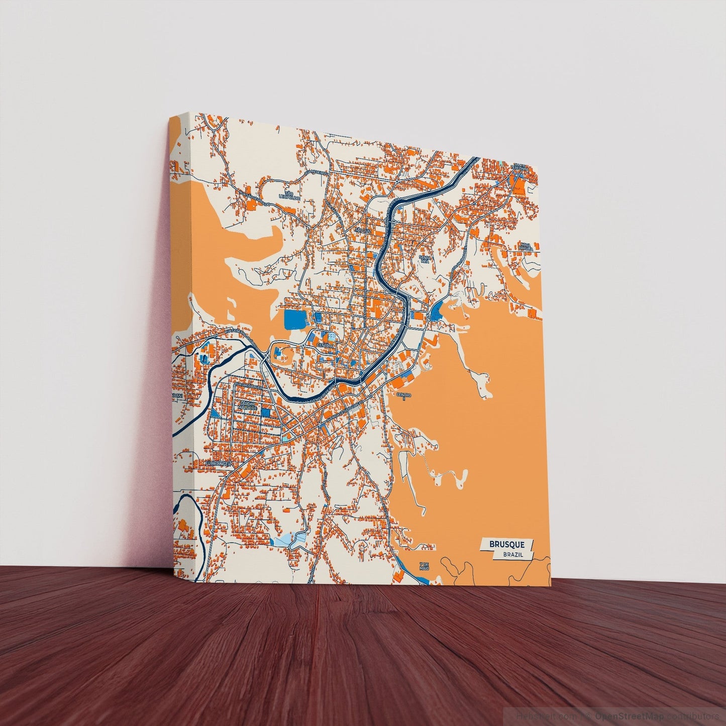 Brusque Brazil Colorful City Map Canvas Print