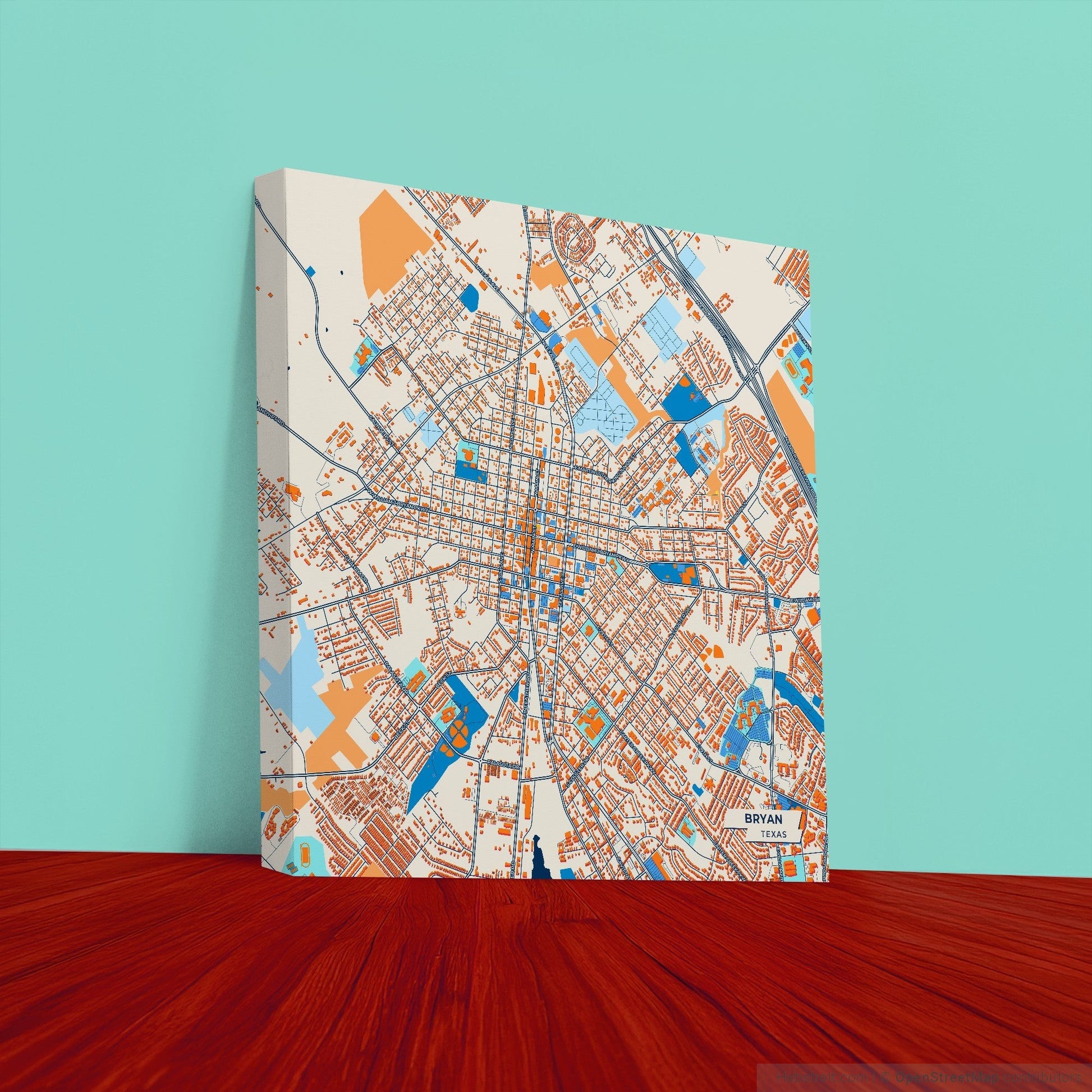 Bryan Texas Colorful City Map Canvas Print