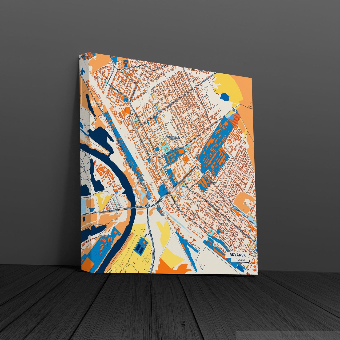Брянск Russia Colorful City Map Canvas Print