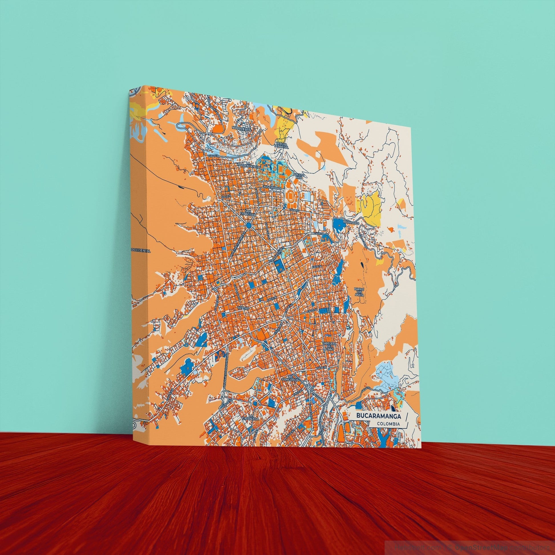 Bucaramanga Colombia Colorful City Map Canvas Print