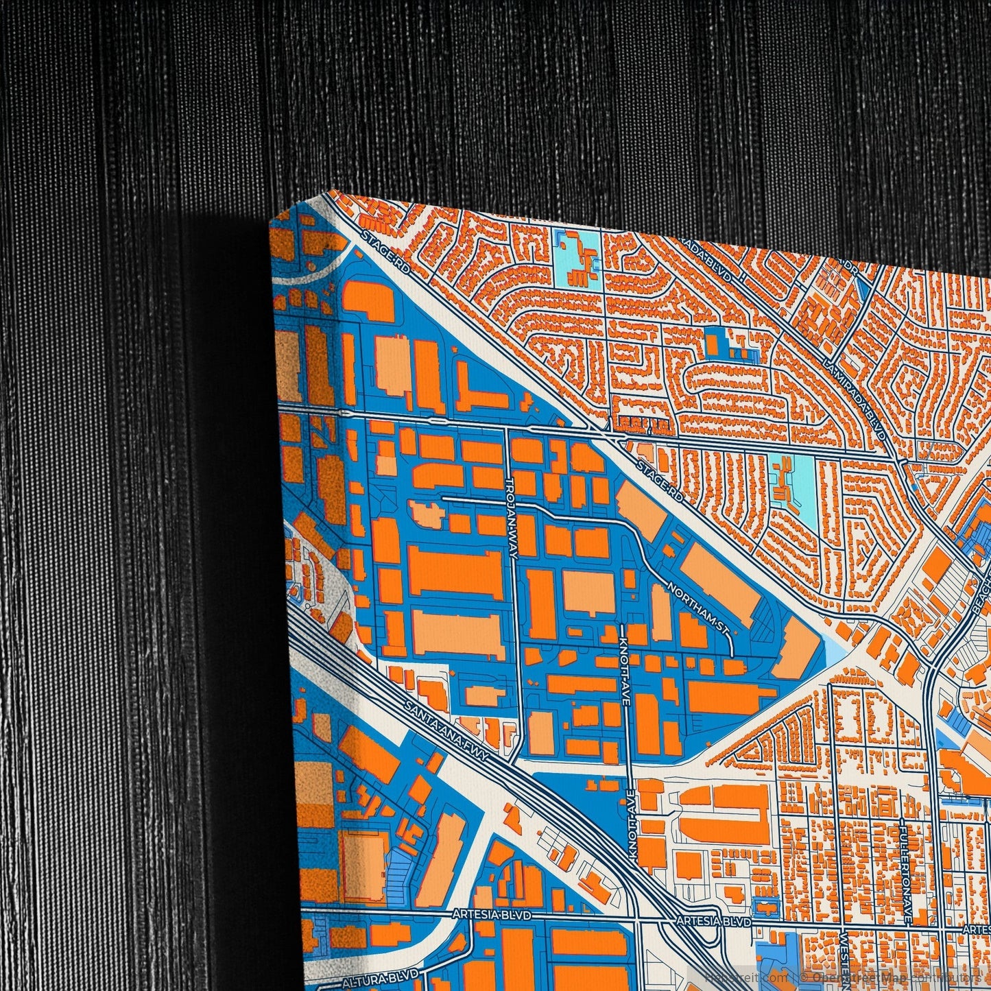 Buena Park California Colorful City Map Canvas Print Detail