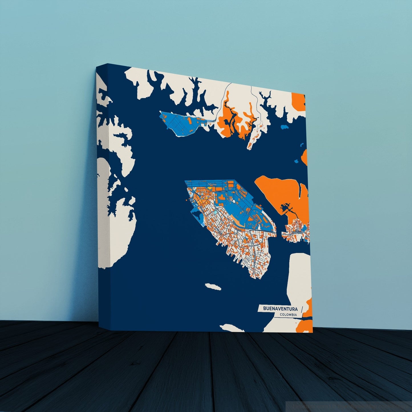 Buenaventura Colombia Colorful City Map Canvas Print