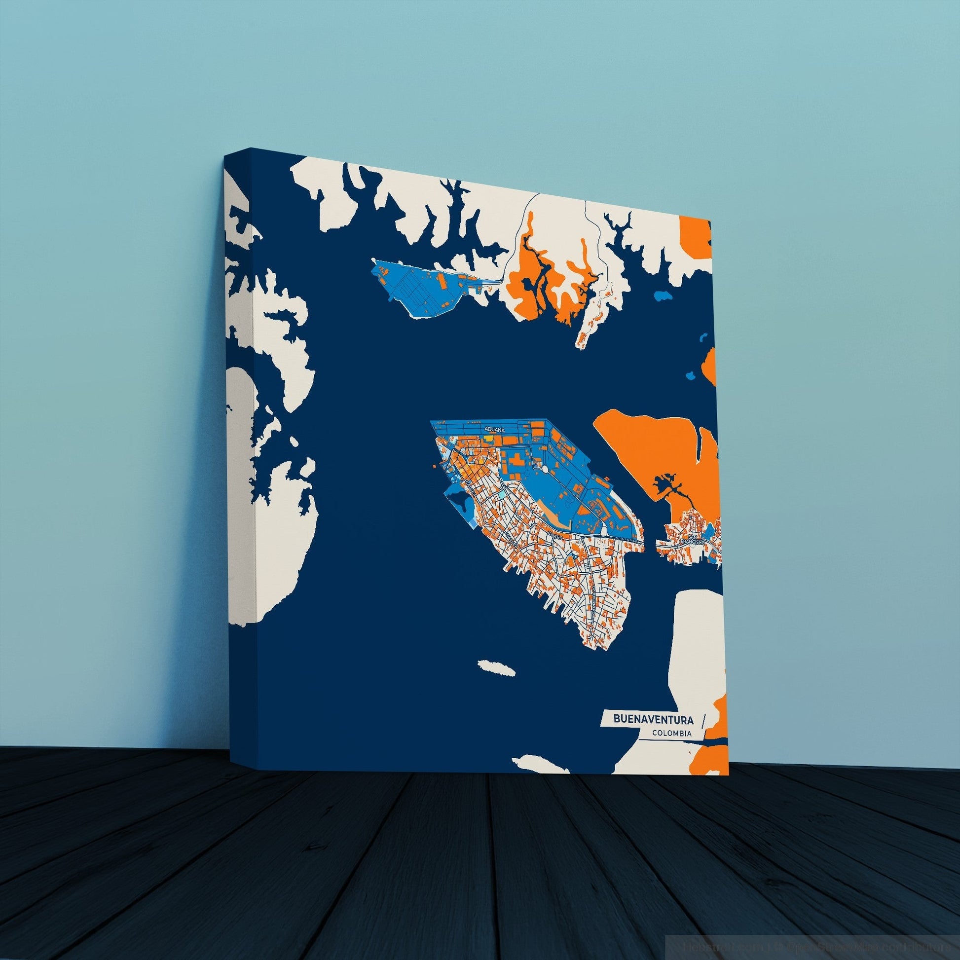 Buenaventura Colombia Colorful City Map Canvas Print