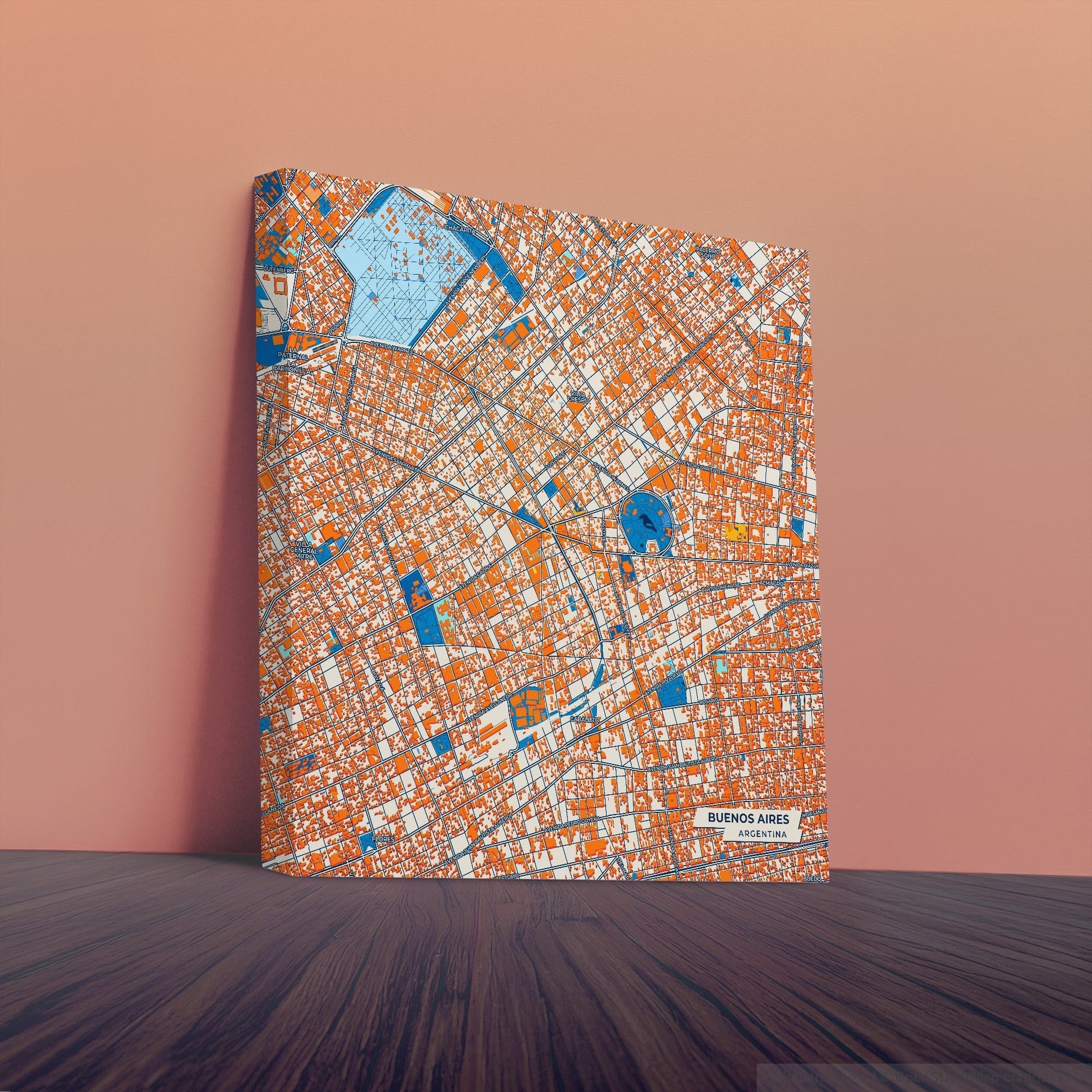 Buenos Aires Argentina Colorful City Map Canvas Print