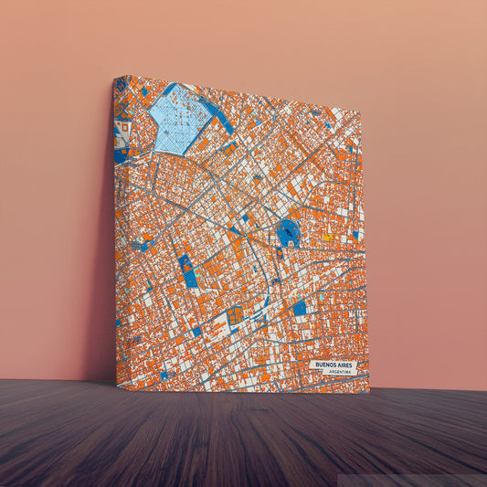 Buenos Aires Argentina Colorful City Map Canvas Print
