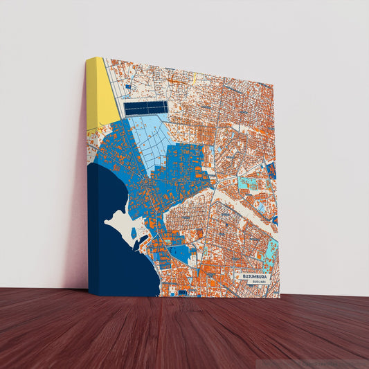 Bujumbura Burundi Colorful City Map Canvas Print