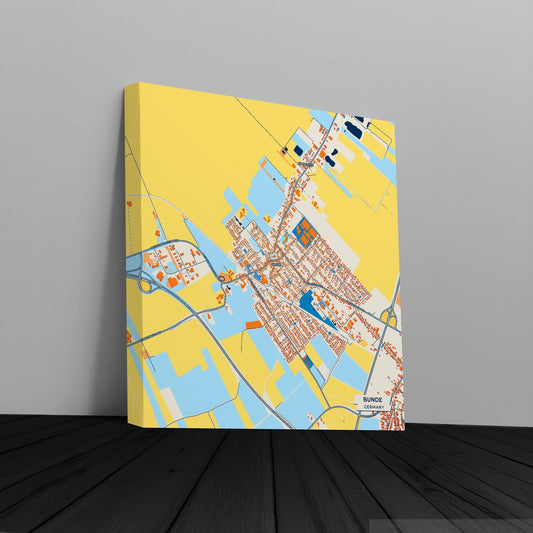 Bünde Germany Colorful City Map Canvas Print
