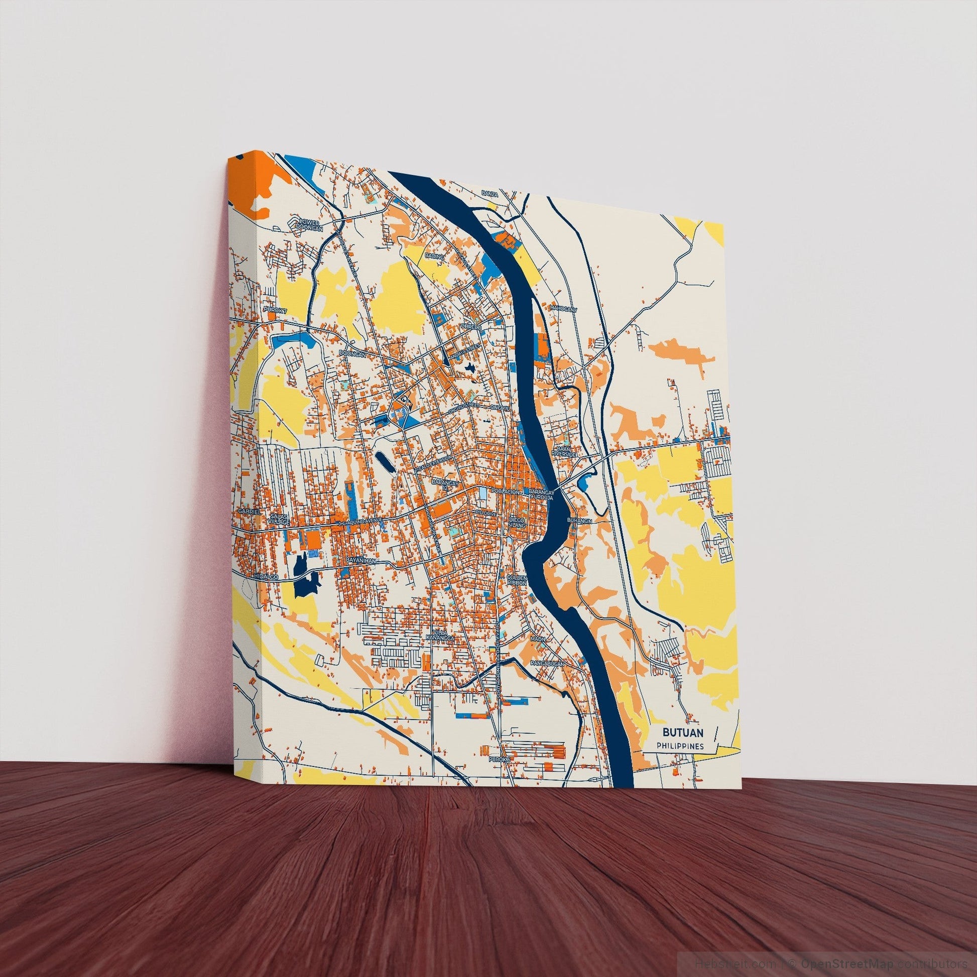 Butuan Philippines Colorful City Map Canvas Print