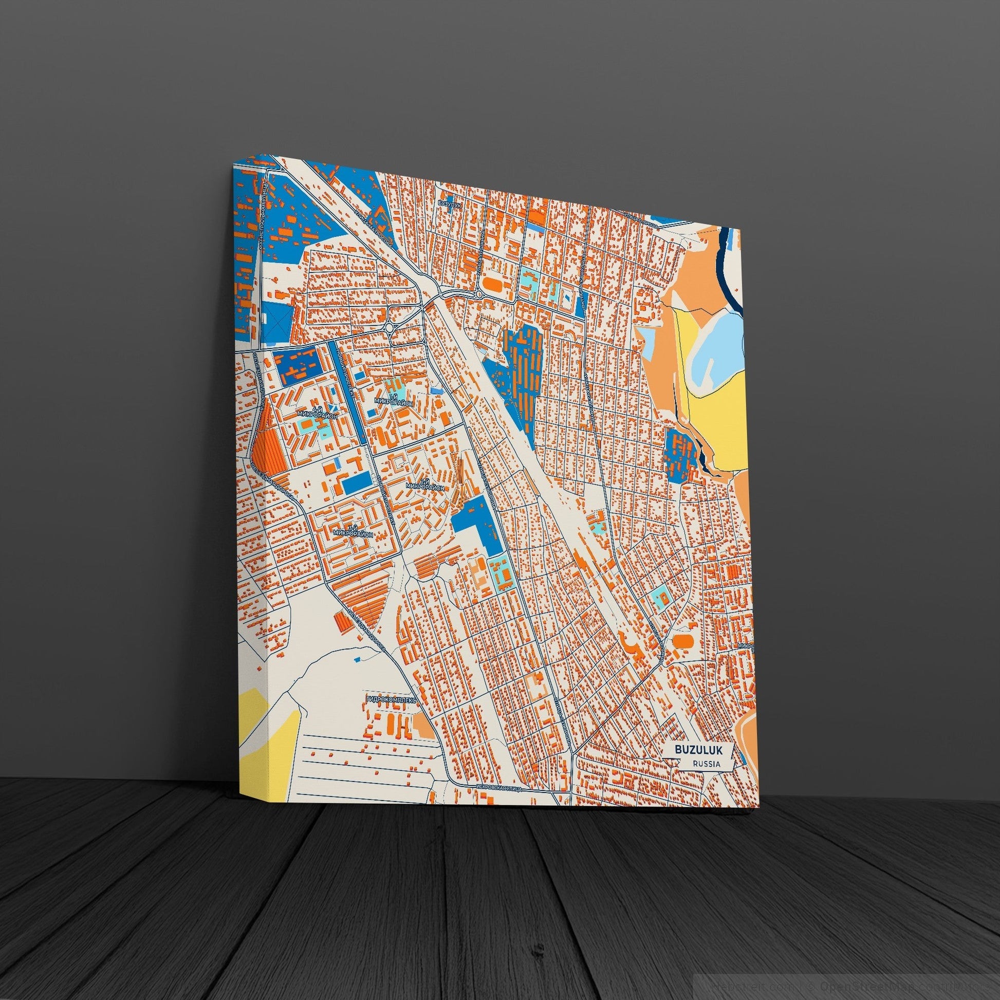 Buzuluk Russia Colorful City Map Canvas Print