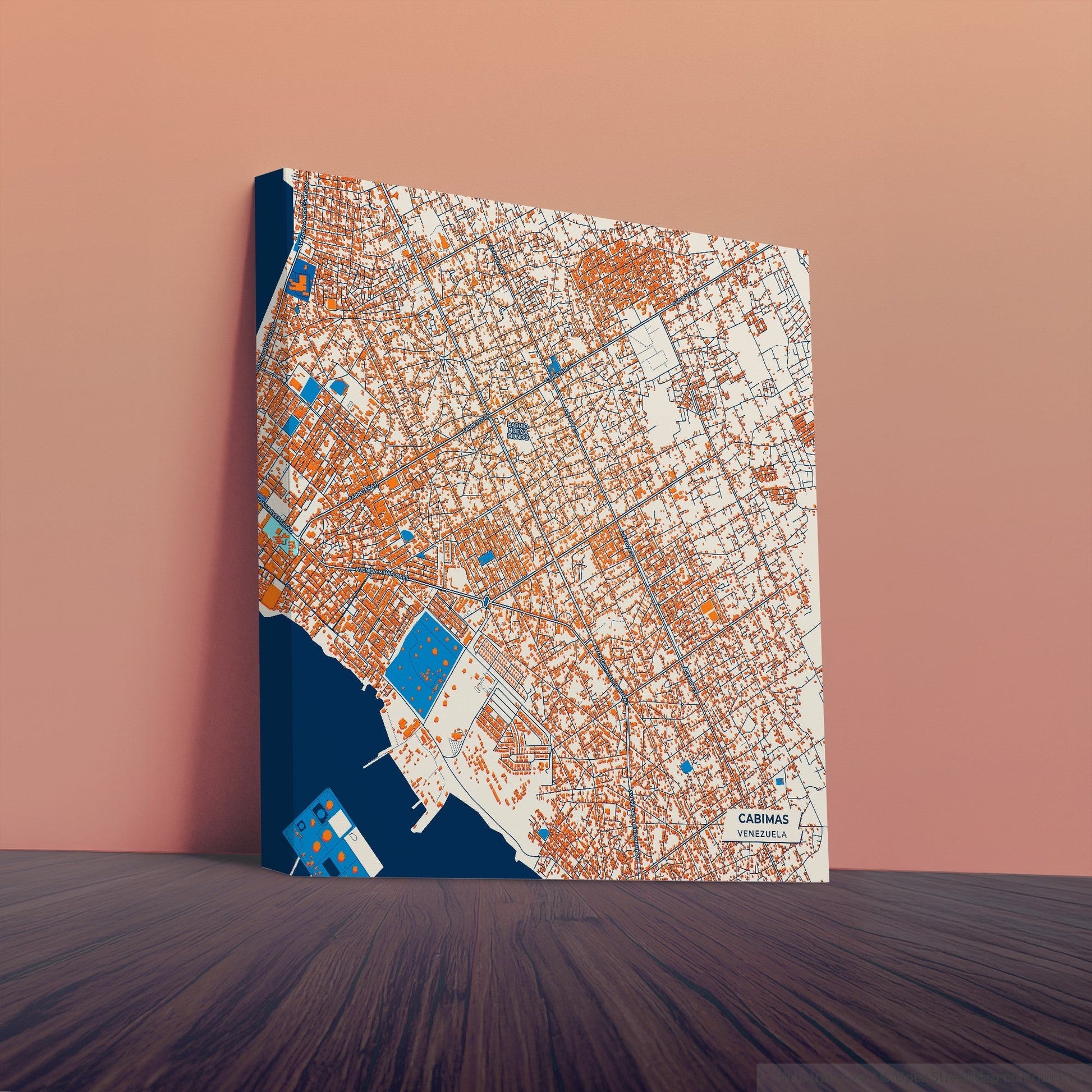 Cabimas Venezuela Colorful City Map Canvas Print
