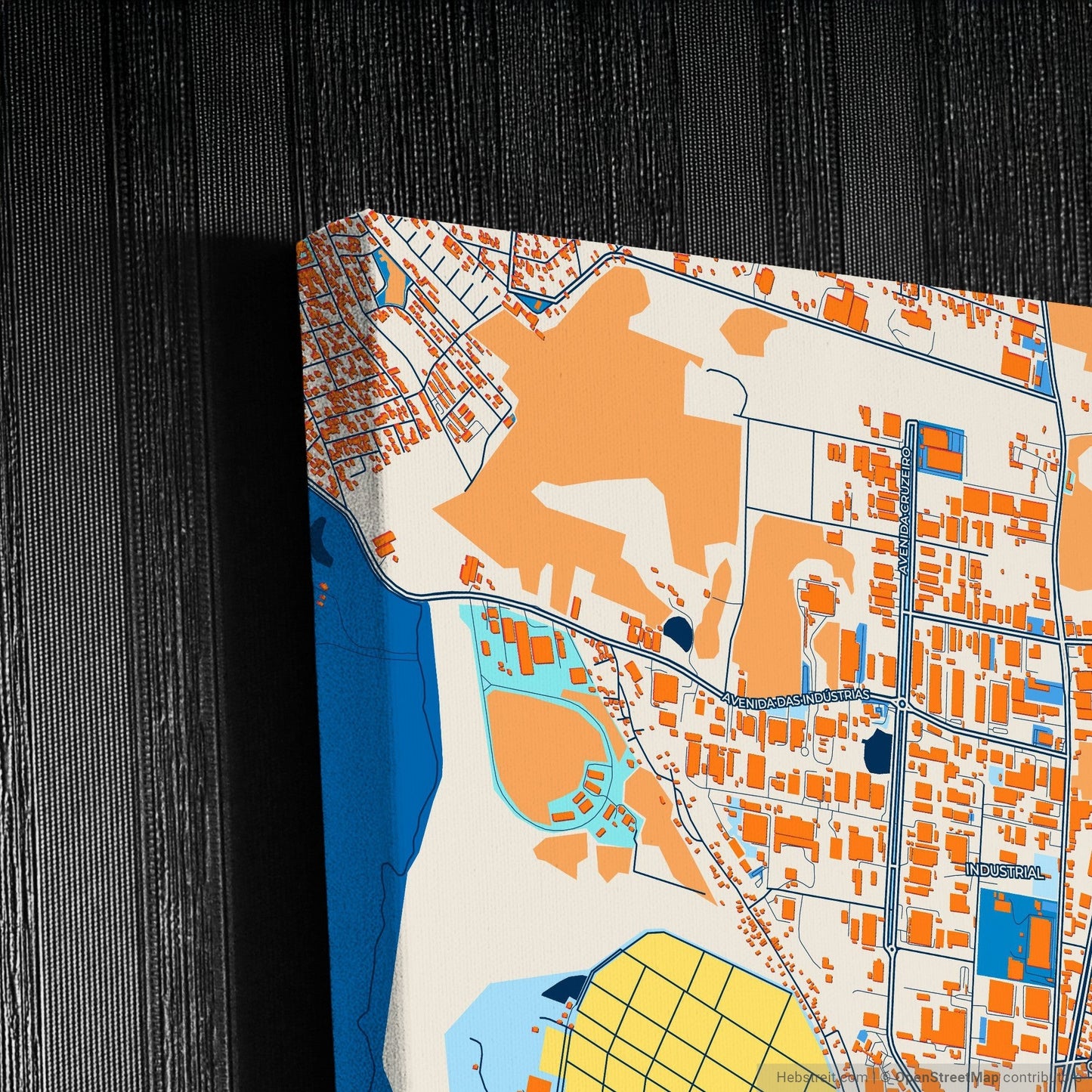 Cachoeirinha Brazil Colorful City Map Canvas Print Detail