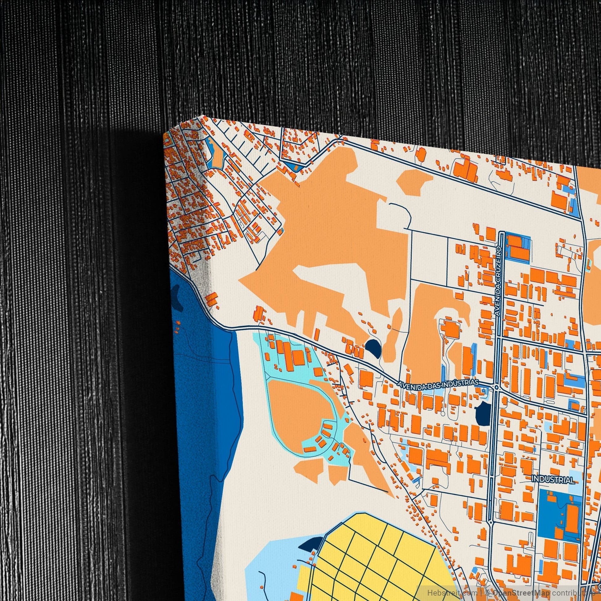 Cachoeirinha Brazil Colorful City Map Canvas Print Detail