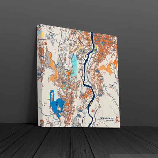 Cagayan De Oro Philippines Colorful City Map Canvas Print