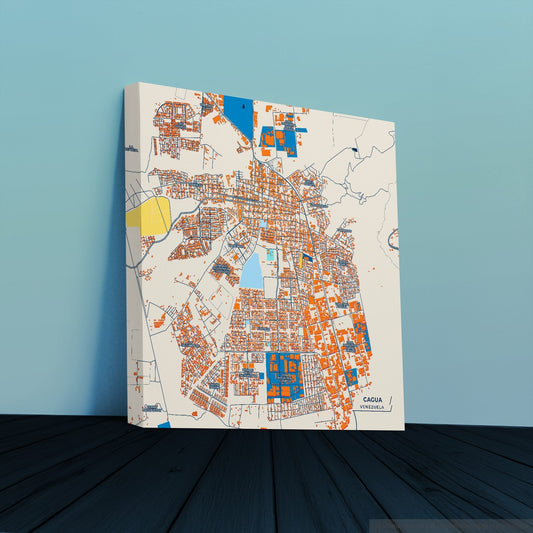 Cagua Venezuela Colorful City Map Canvas Print
