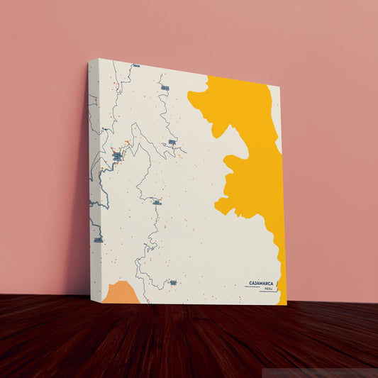 Cajamarca Peru Colorful City Map Canvas Print