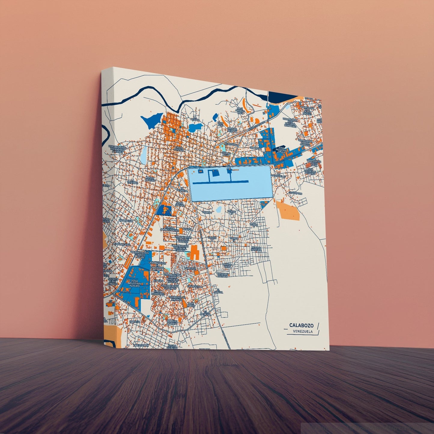 Calabozo Venezuela Colorful City Map Canvas Print