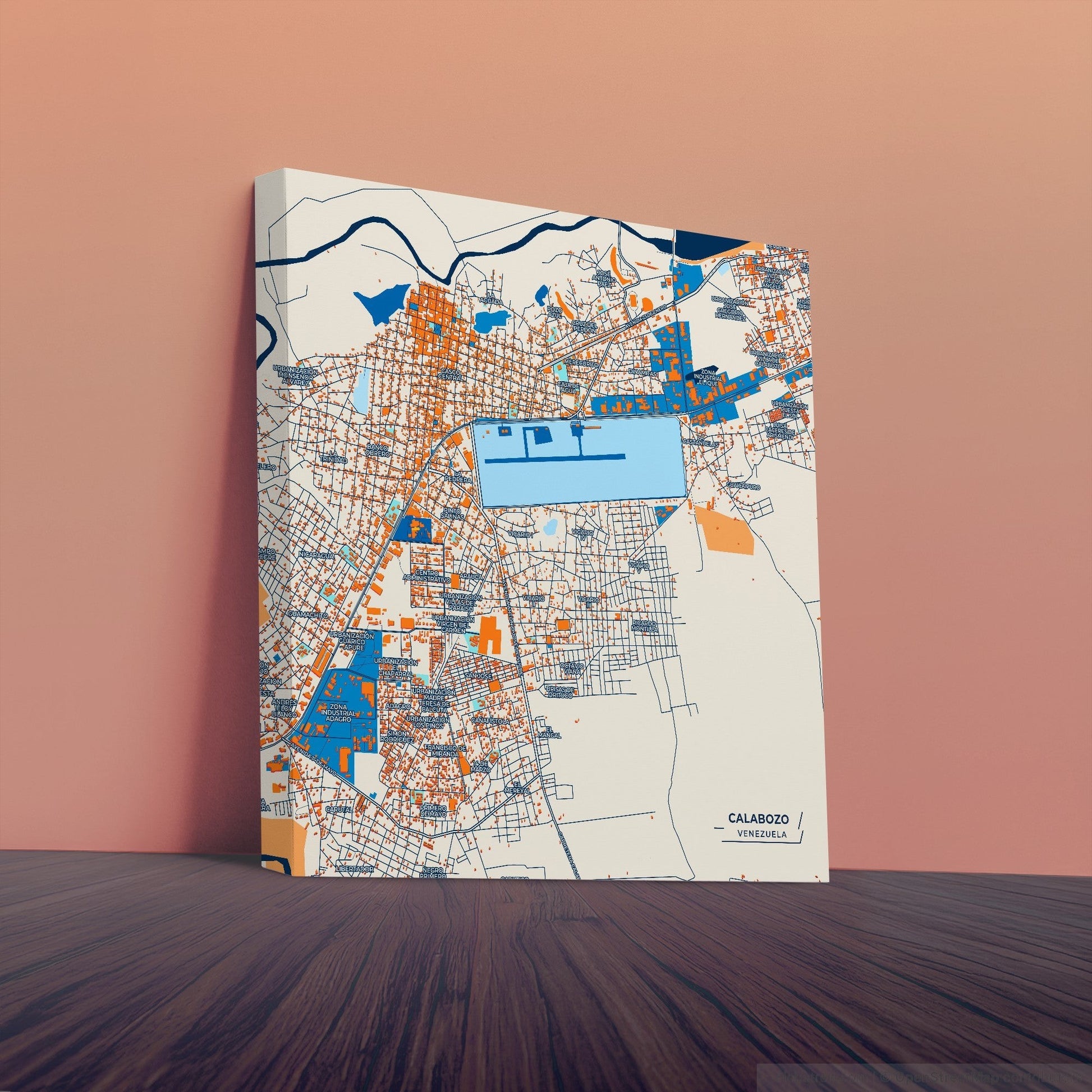 Calabozo Venezuela Colorful City Map Canvas Print