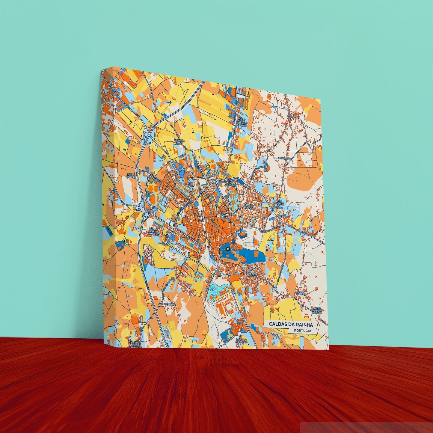 Caldas Da Rainha Portugal Colorful City Map Canvas Print