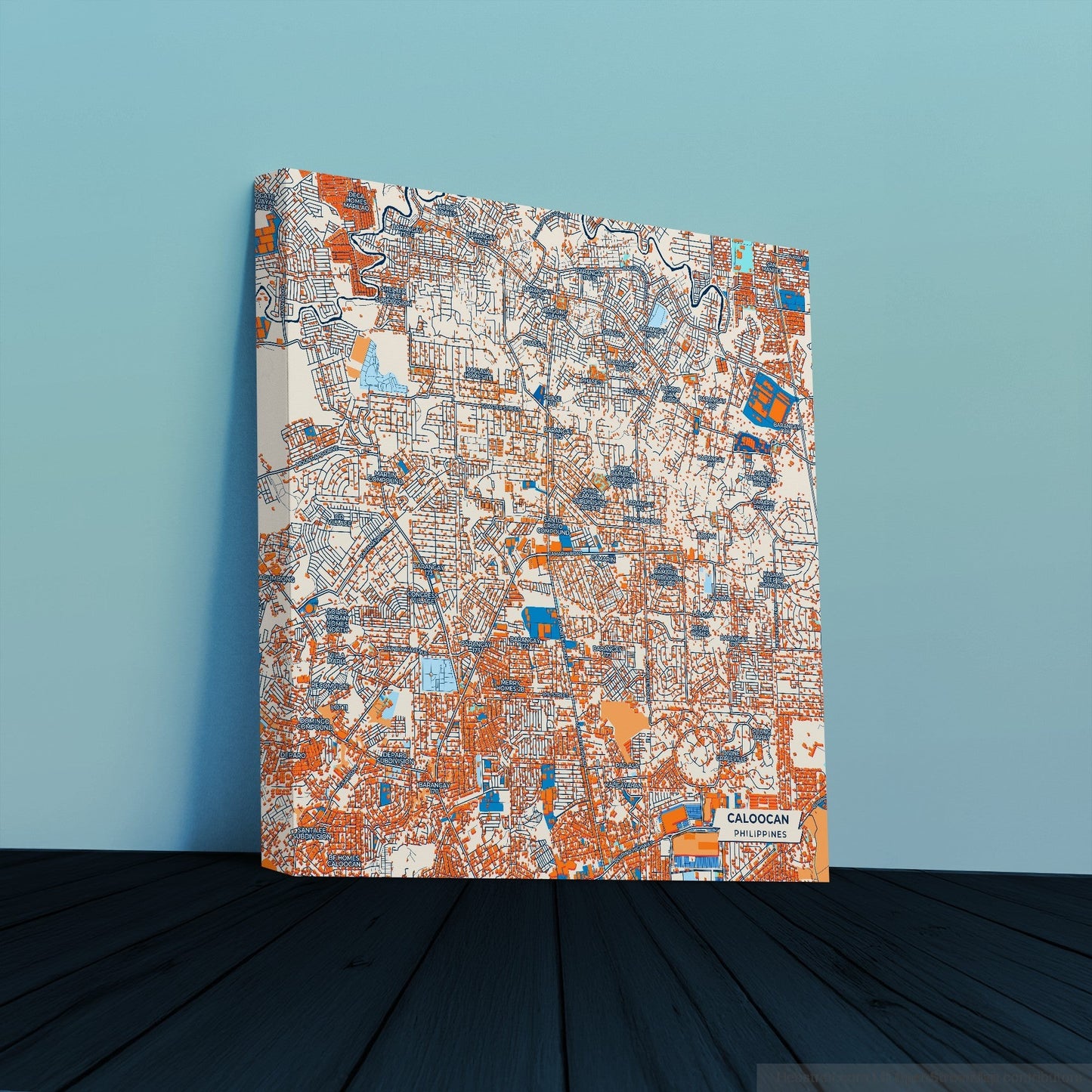 Caloocan Philippines Colorful City Map Canvas Print