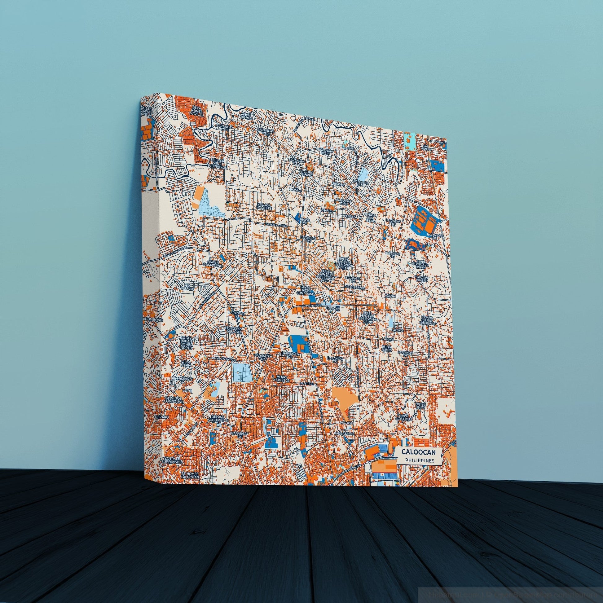 Caloocan Philippines Colorful City Map Canvas Print