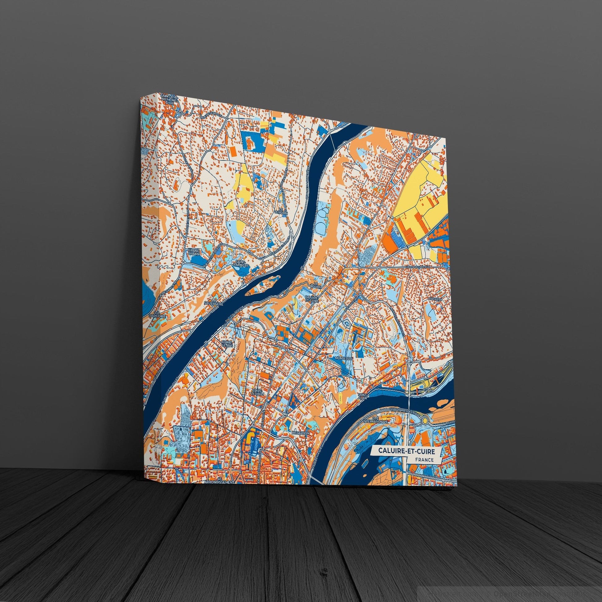 Caluire-Et-Cuire France Colorful City Map Canvas Print